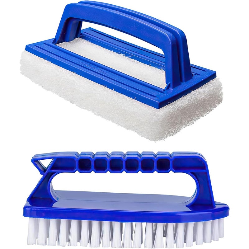 Zestaw gąbek do basenu 2-częściowy - Szczotka do basenu - Ścieraczka do brudu - Szczotka do czyszczenia basenu - Ścieraczka do brudu - Gąbka do basenu