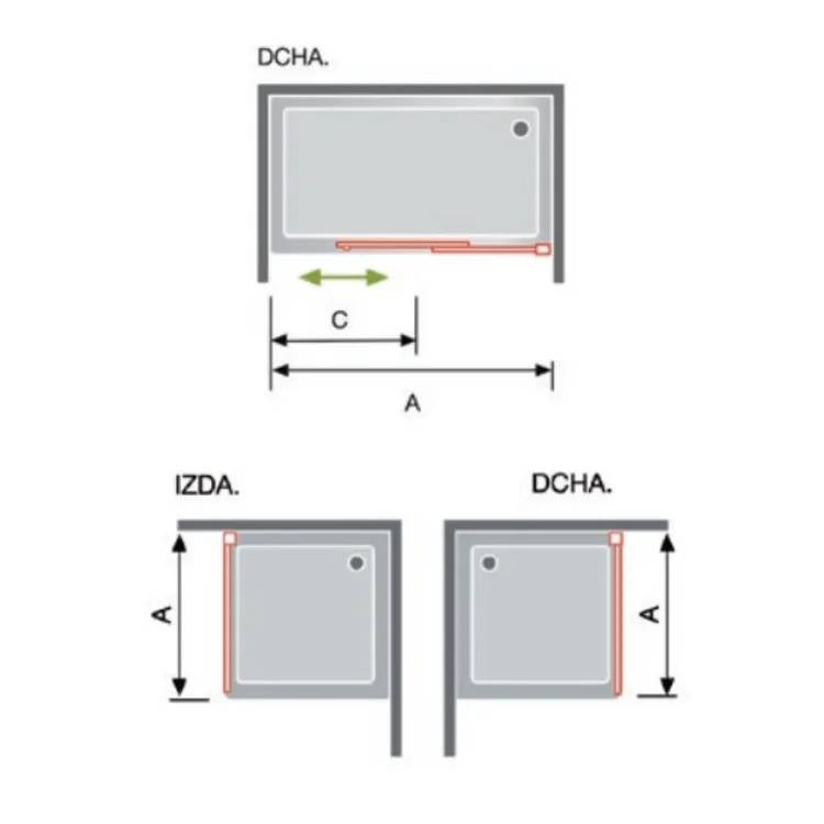 Paroi de douche frontale LUNA Noir Mat 152-156 cm – Verre fumé – Réversible – Trait. anticalcaire - 4