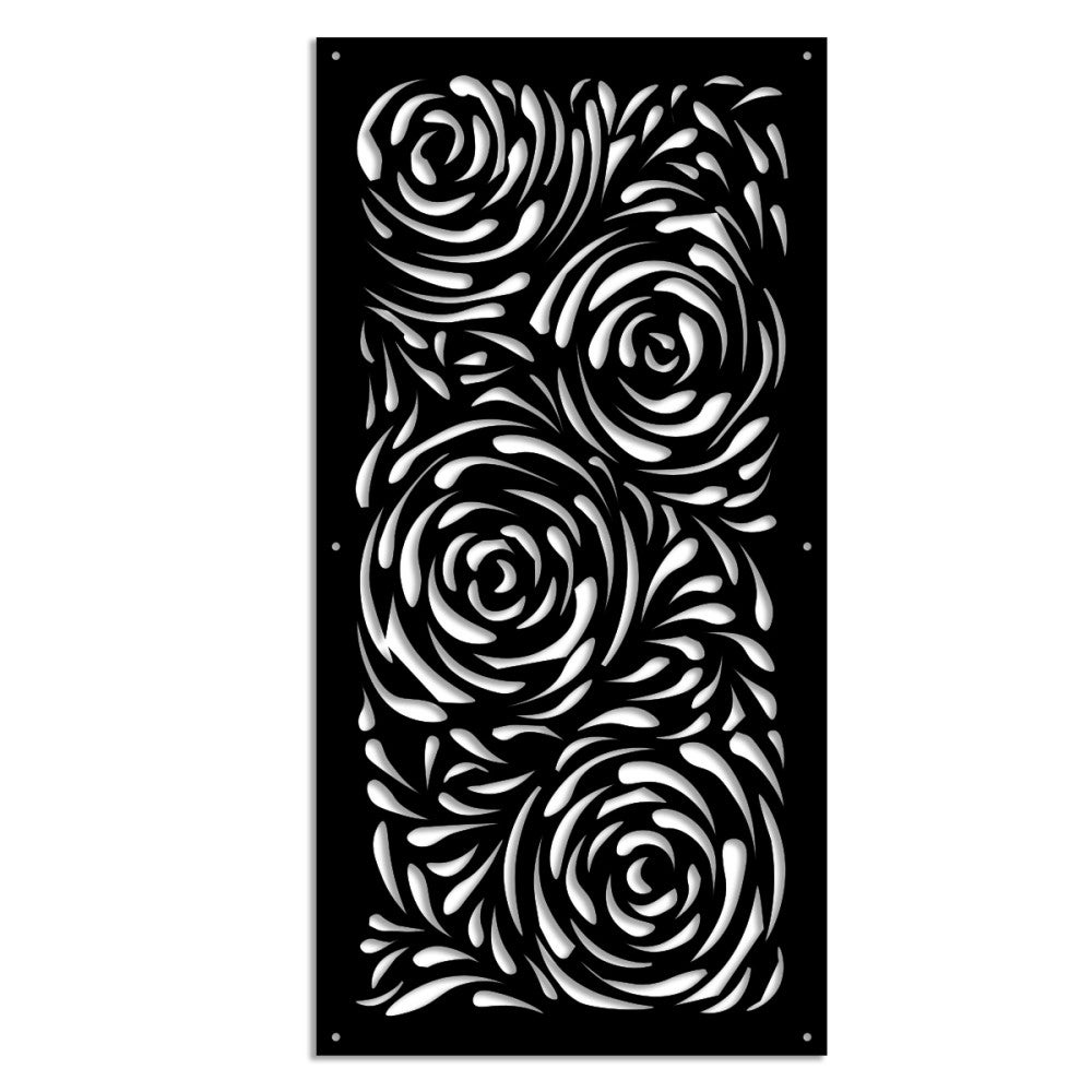 TYPHOON - Panel perforowany z PVC - Osłona przeciwsłoneczna - Rozmiar 98x198 cm - Grubość 1 cm - Kolor CZARNY