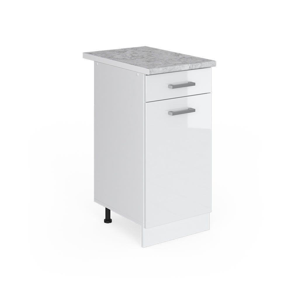 Vicco Szafka dolna do kuchni R-Line, Biały wysoki połysk, 40 cm , BP Marmur
