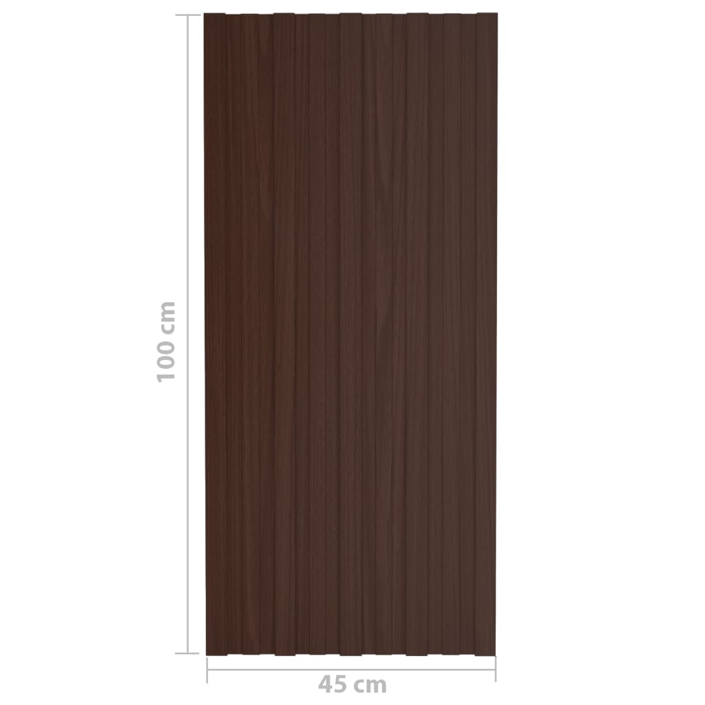 Panneaux de toiture 36 pcs Acier galvanisé Marron 100x45 cm - 7