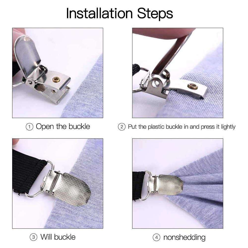 Tendeur Drap Housse Élastique,Réglable 6-Voies Attache Draps Housses,Drap de Lit Attaches,Sangle de Maintien Ajustable pour Tous Les Matelas Ronds - 6