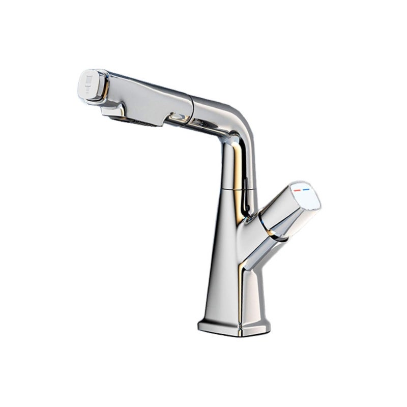 Bateria zlewozmywakowa kuchenna, wyciągana wylewka, dwa rodzaje strumienia, srebrna