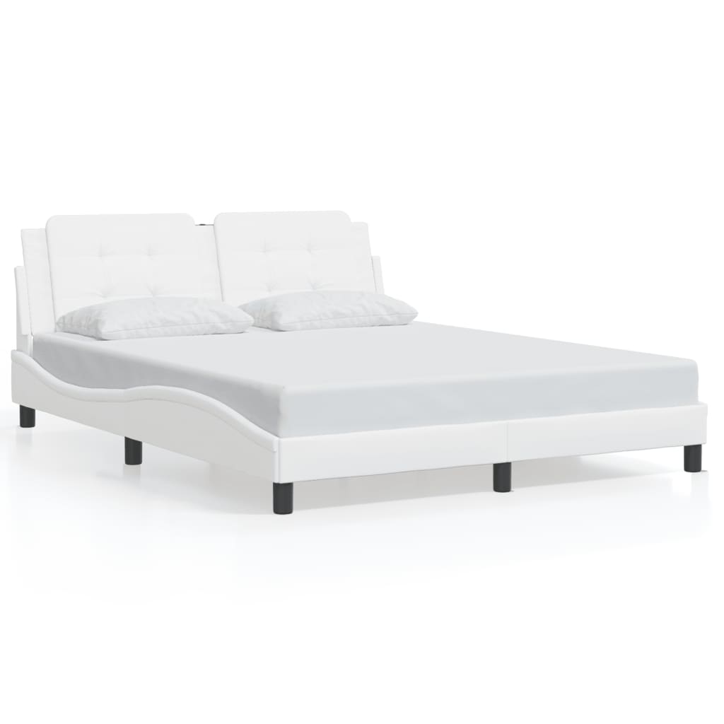 Cadre De Lit Simple 90x190 Cm VidaXL - Similicuir Noir, Sommier à Lattes, Pieds Robustes, Hauteur 25 Cm