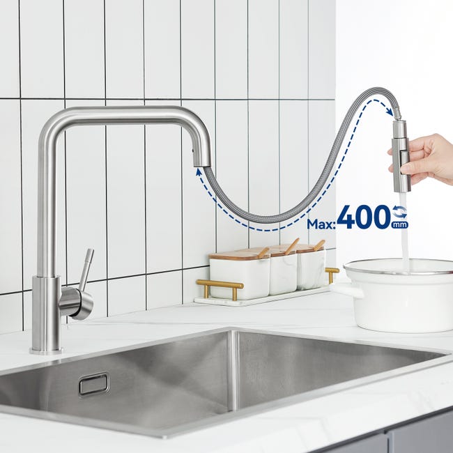 Doccetta Estraibile Per Rubinetto Cucina In Ottone Cromato - G1/2 Universale | Con Leva A Fibbia - Foto 11