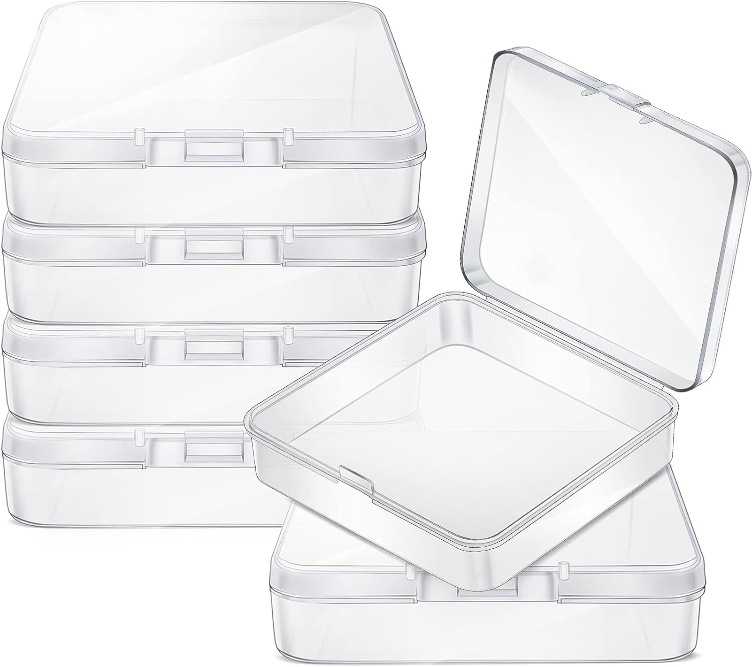 Comfortline Boîte De Rangement Lot De 6 - 15L Transparent Métallique