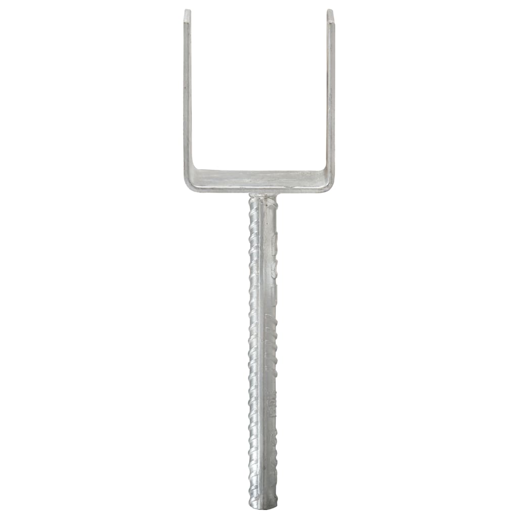 vidaXL Piquets de clôture 6 pcs Argenté 8x6x30 cm Acier galvanisé - 3