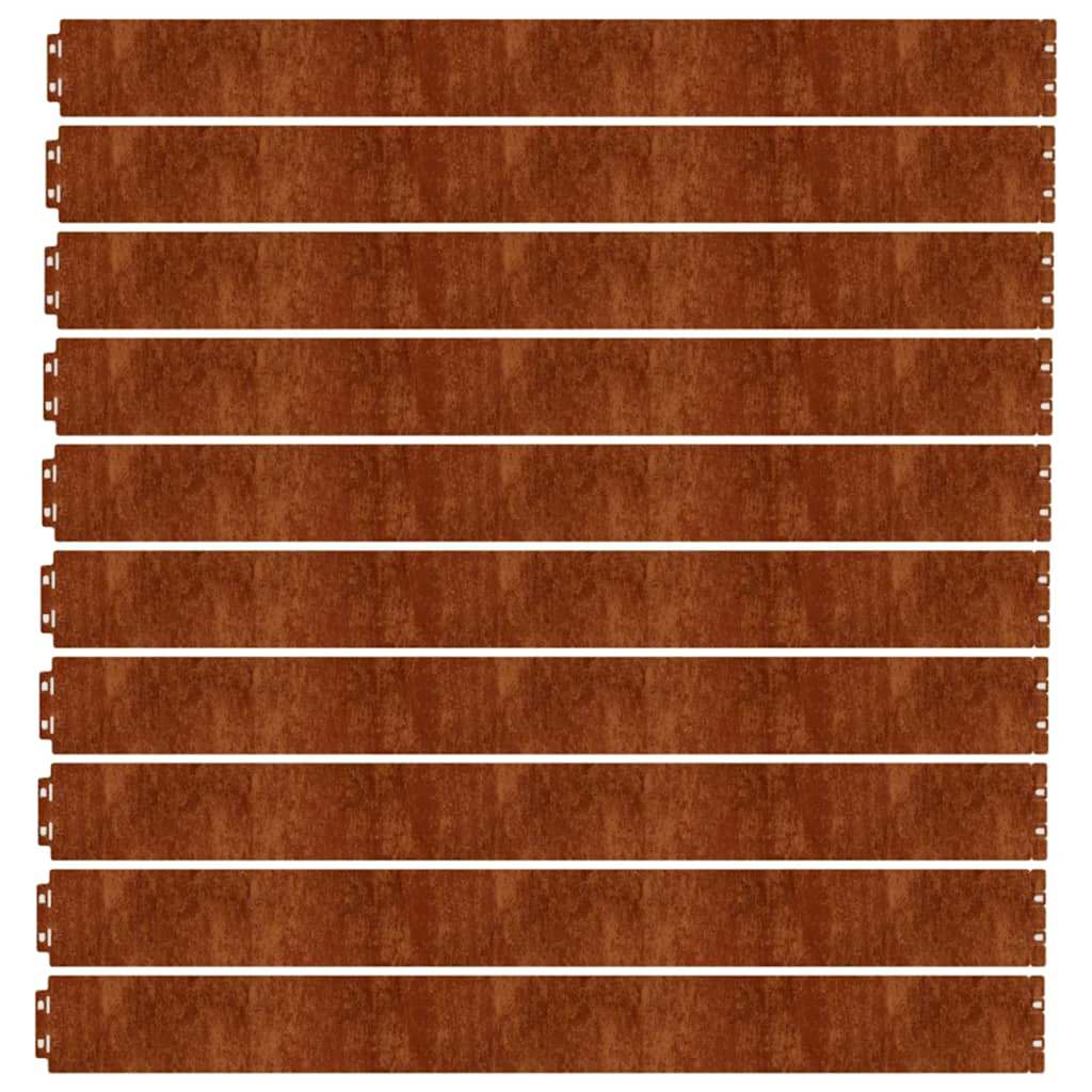 Bordures de pelouse 10 pcs 10x103 cm acier corten flexible vidaXL - 5