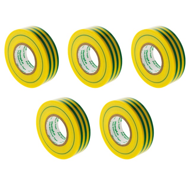 Lot de 10 rouleaux adhésifs 19mm x 20m - Jaune/Vert - Zenitech