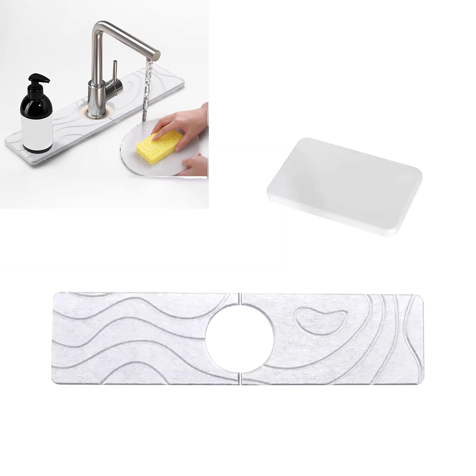 LINTRA Tapis De Robinet Cuisine, 44,5 X 14 Cm Contour De