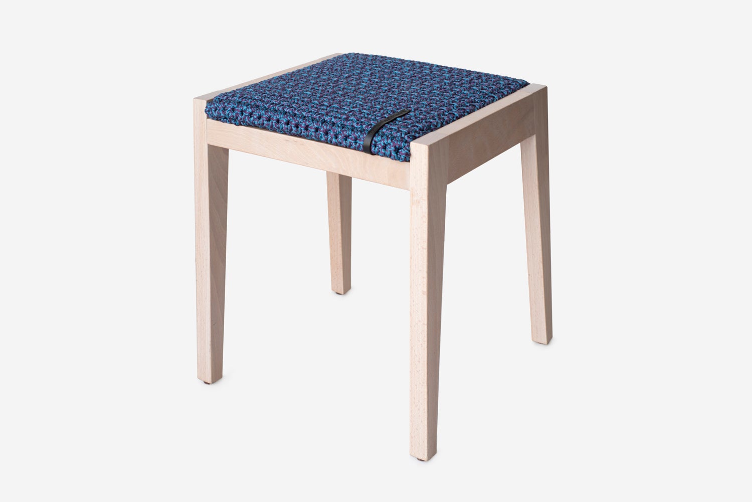 NIEBIESKI KWADRATOWY TABORET 36X40X45CM