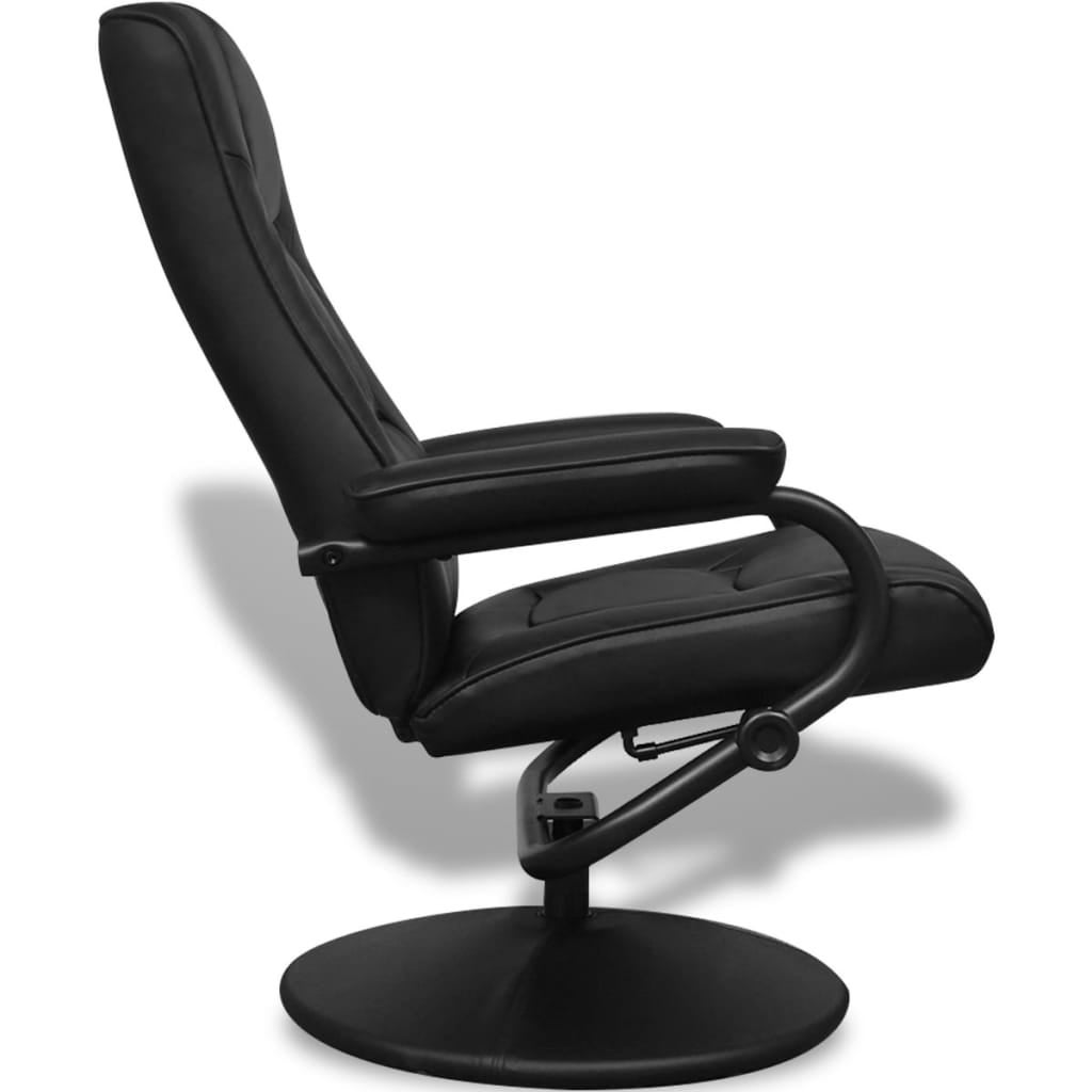 Maison Exclusive - Fauteuil TV avec repose-pied Noir Similicuir - 4