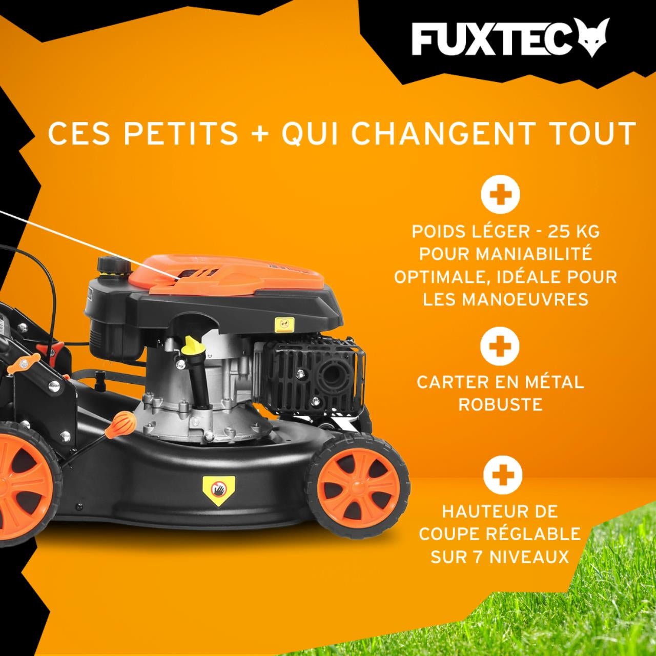 Tondeuse à gazon thermique poussée FUXTEC FX-RM4346ECO – 42 cm – 146 cm³ – 3,5 CV – Easy Clean - 4