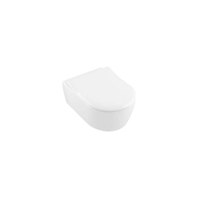 Villeroy & Boch Avento Combi-Pack, WC suspendu à à fond creux avec siège de WC, DirectFlush, suspendu, 370x530x315mm, 5656RS01, Farbe: Blanc
