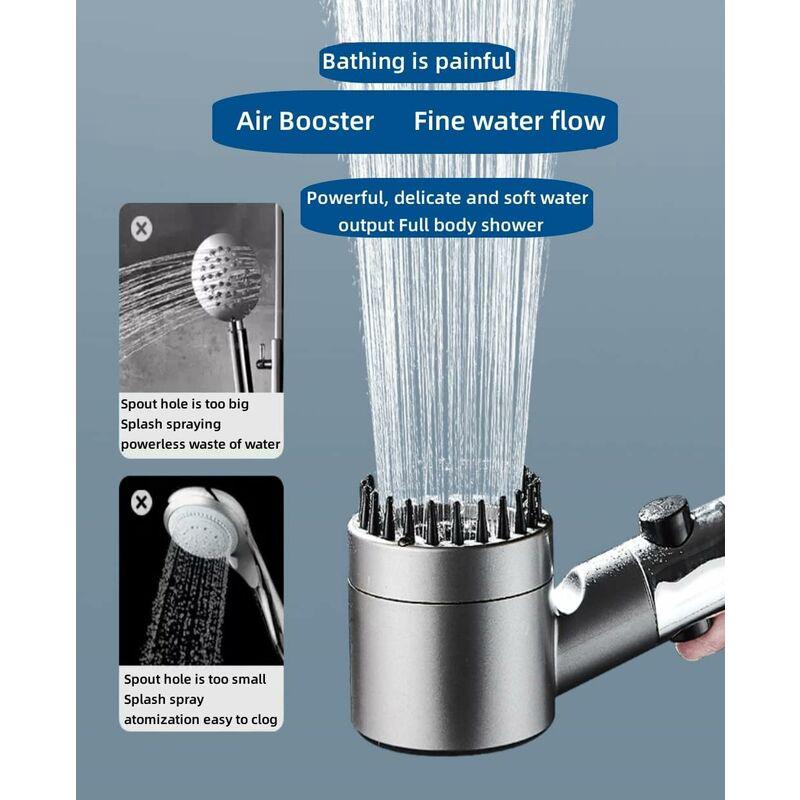 Pommeau de Douche Haute Pression, Douchette Douche Salle de Bain 4 Modes Réglable, Anti Calcaire Douchette Massant avec Stop Eau, Pommeau de Douche - 2