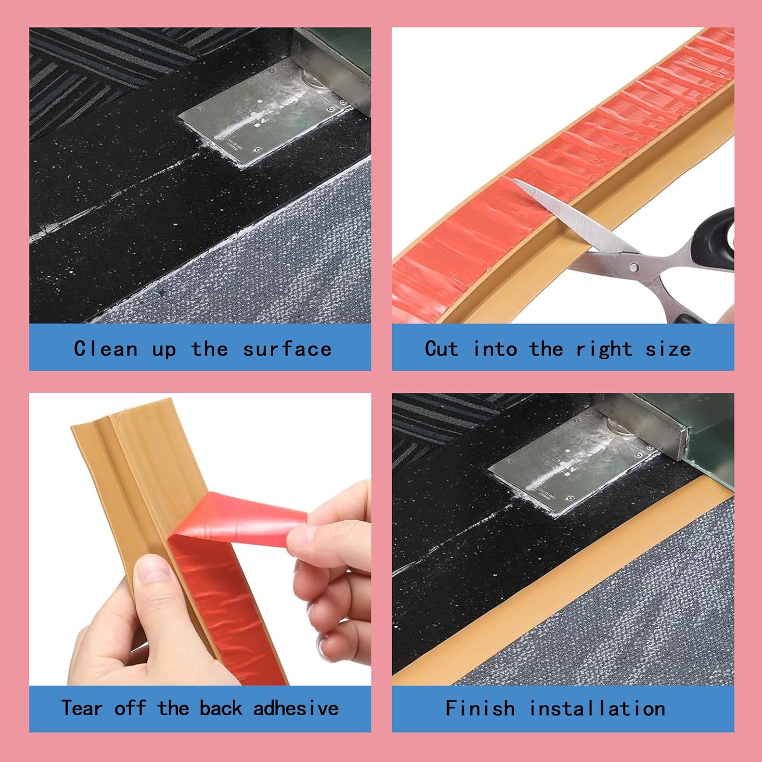 Barre de Seuil Adhésive PVC, 1M, Rattrapage Niveau, Réglage Hauteur de Seuil, Rampe de Porte - 3