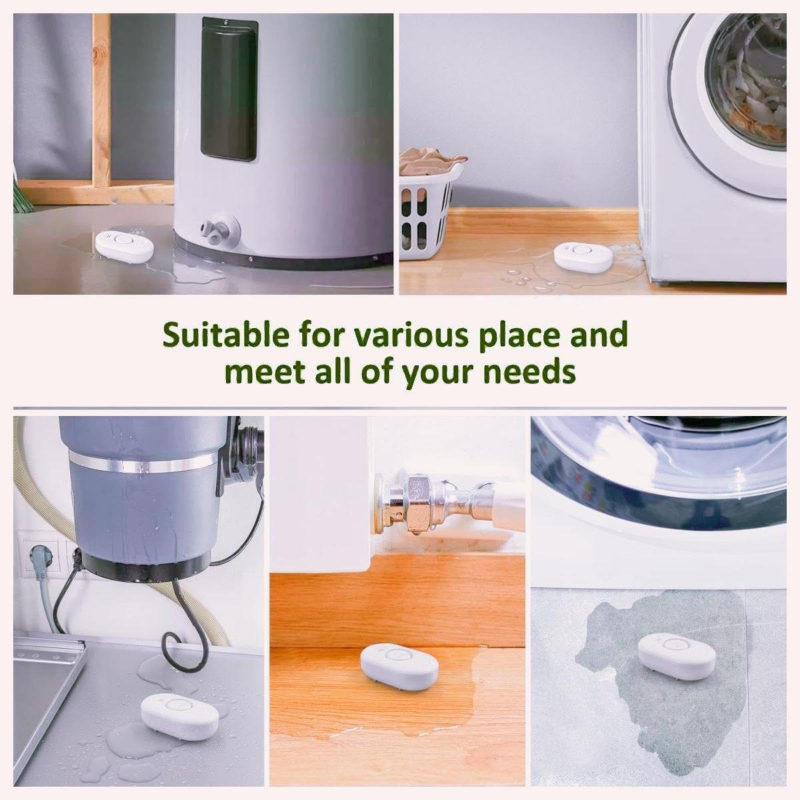 LEDANDER Allarme perdite d'acqua Wi-Fi, rilevamento perdite tramite app intelligente, rilevamento trabocco lavello, versione app - 8