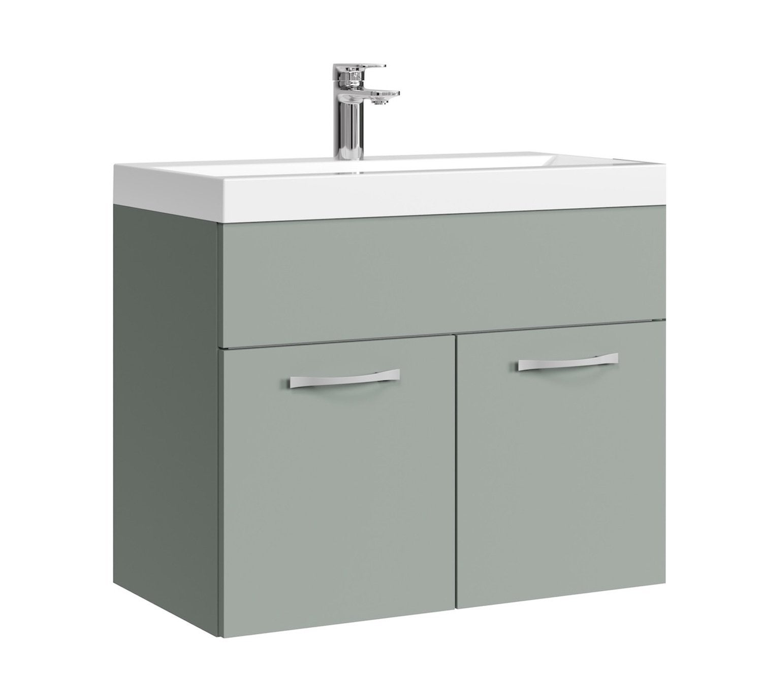 Meuble De Salle De Bain Montréal 02 - Lavabo 60cm, Armoire, Miroir étagère, Gris Brillant