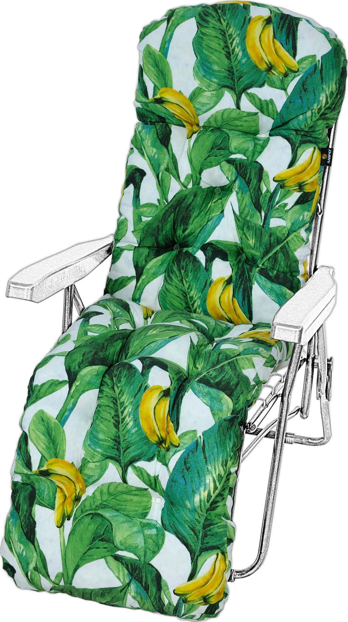 Poduszka ogrodowa na leżak z podnóżkiem AMPO żółty zielony 1 szt.