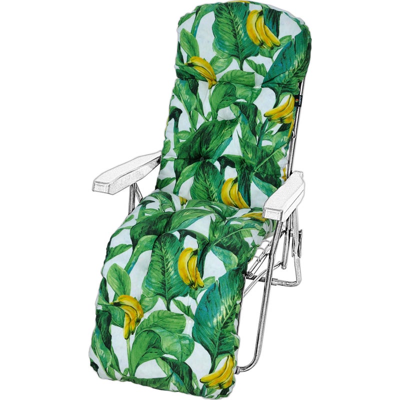 Poduszka ogrodowa na leżak z podnóżkiem AMPO żółty zielony 1 szt.