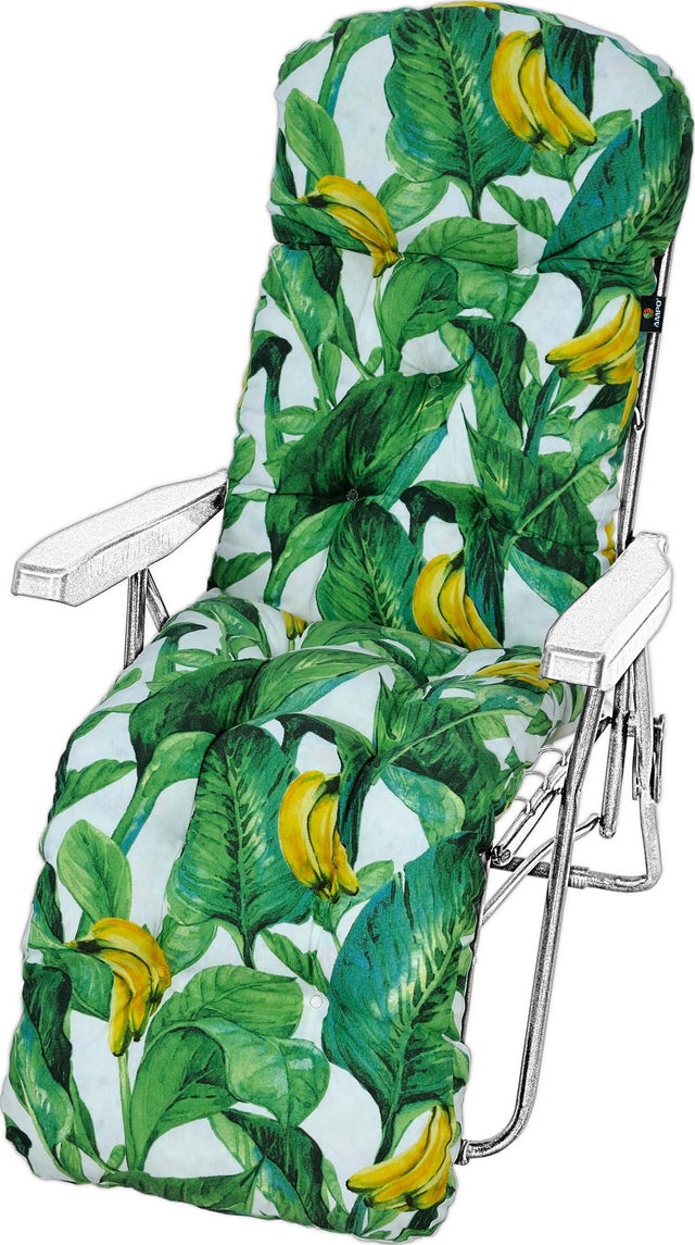 Poduszka ogrodowa na leżak z podnóżkiem AMPO żółty zielony 1 szt.