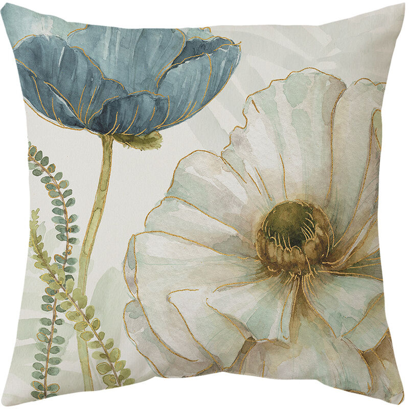Lot De 4 Housses De Coussin Extérieur 35x35cm - Imperméable, Motif Feuilles Vertes - Pour Canapé, Jardin - 2