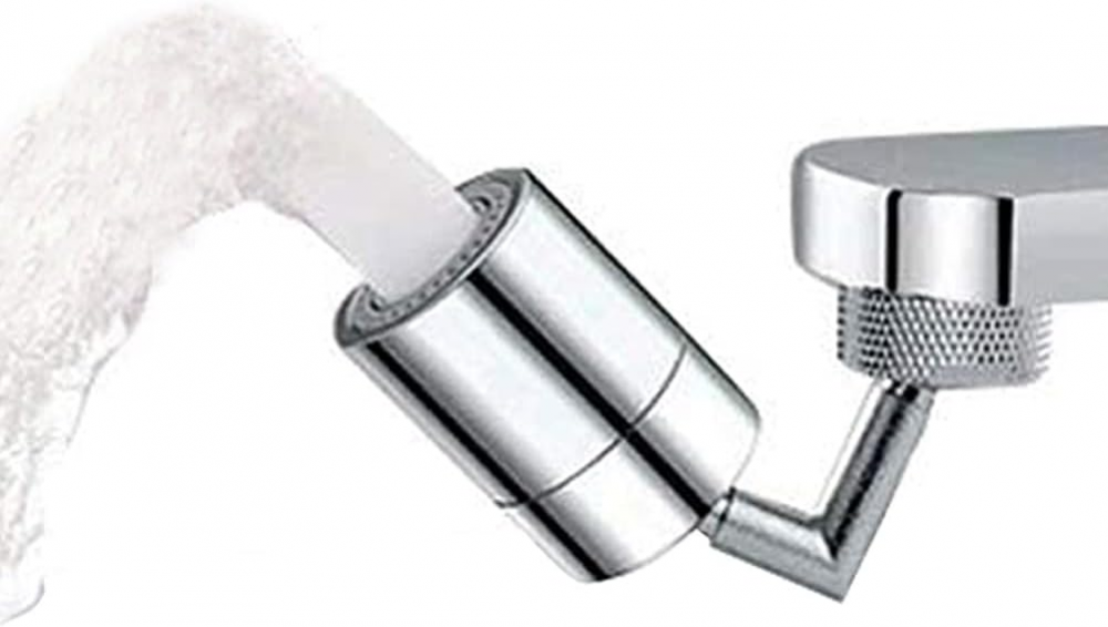 Szerokokątny obrotowy perlator do kranu, podwójna funkcja, głowica natryskowa o podwójnym przepływie (gwint żeński 55/64", adapter w zestawie*1)