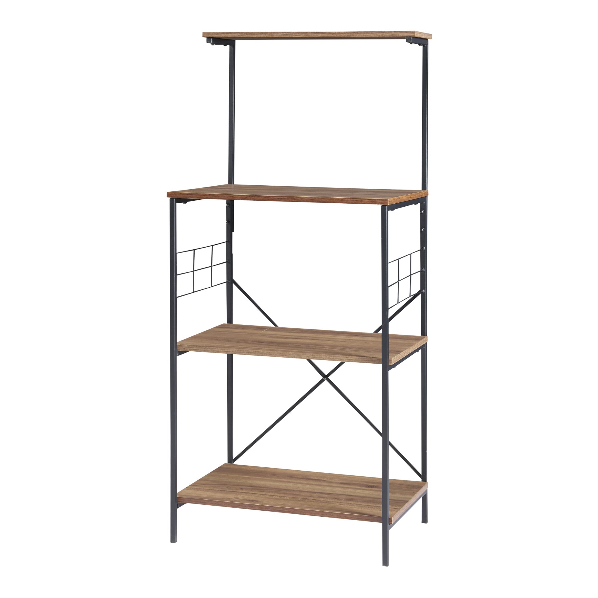 Étagère Billund à 4 niveaux 133 x 60 x 42 cm cm effet noyer / noir [en.casa] - 2