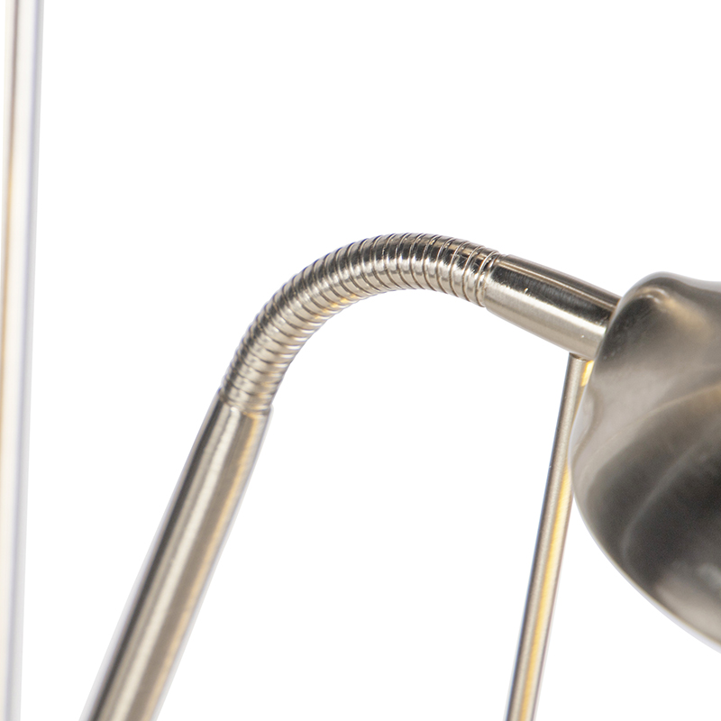 Qazqa moderne lampadaire uplighter avec bras de lecture - Diva - acier, rond, led intégrée 18w incluse, Integrated led, - 7