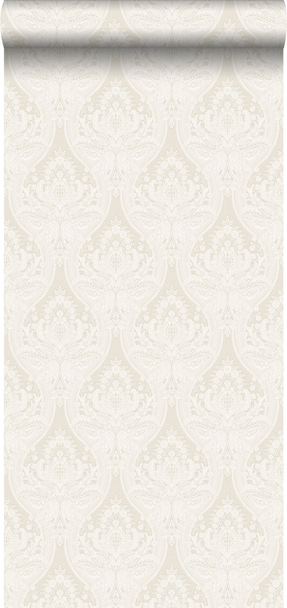 Tapeta druk barokowy ciepłej szarościIpiaskowym - 53 cm x 10.05 m - ESTAHOME