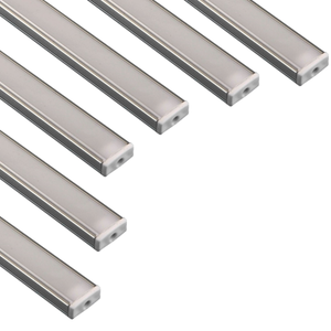 HOOLED 6 Perfiles Para Tiras LED De 1 Metro Rectangulares De Aluminio (6 M Totales), Cobertura Mate, Dimensiones 24,4 Mm X 13,8 Mm (aletas 61,8 Mm) – Tamaño Máximo 20,5 Mm (SP45A