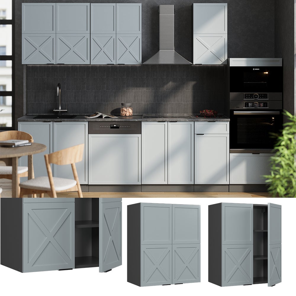 Vicco Elément haut de cuisine Fame-Line, Bleu clair-gris, 60cm - 2