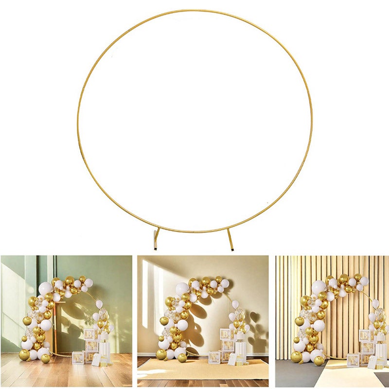 Leroy Merlin Arco metálico para eventos de 1,6 m – decoración para bodas y fiestas al aire libre – marco redondo con globos y flores 