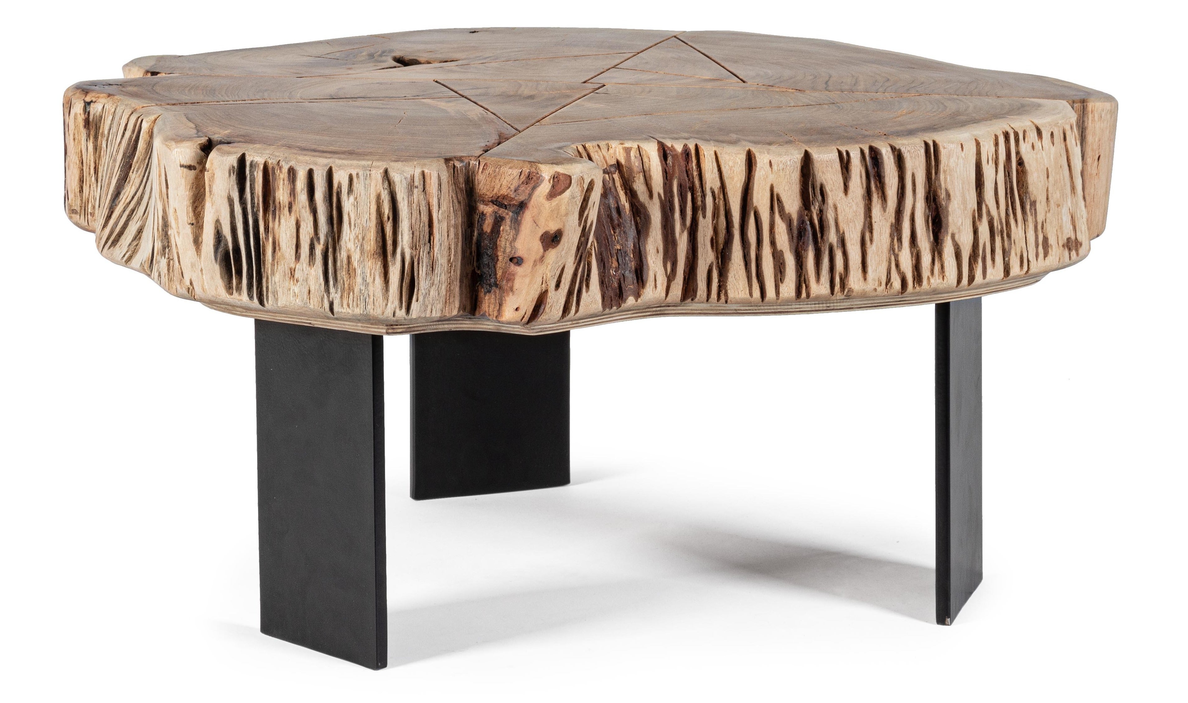 Table basse en bois d'acacia et pieds acier Kera L 70cm | Leroy Merlin