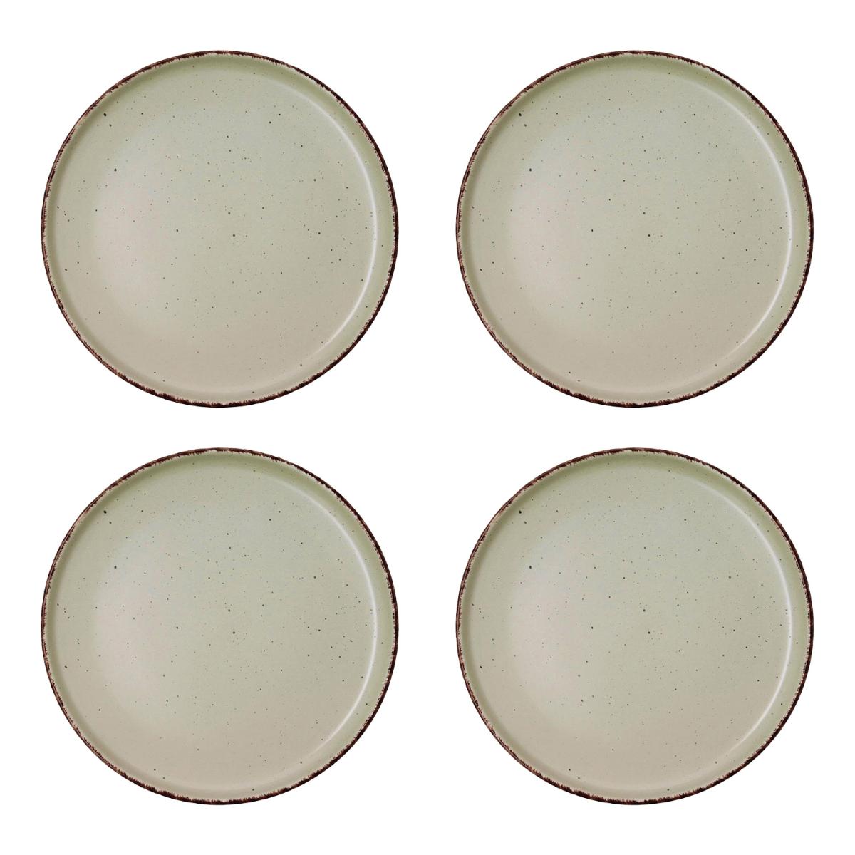 Quid Verde Duna 4 Plato Llano Cerámico 26,5X2,8Cm Decorado Gran Tamaño Para Raciones Extrasaludables Apilable - Imagen 2