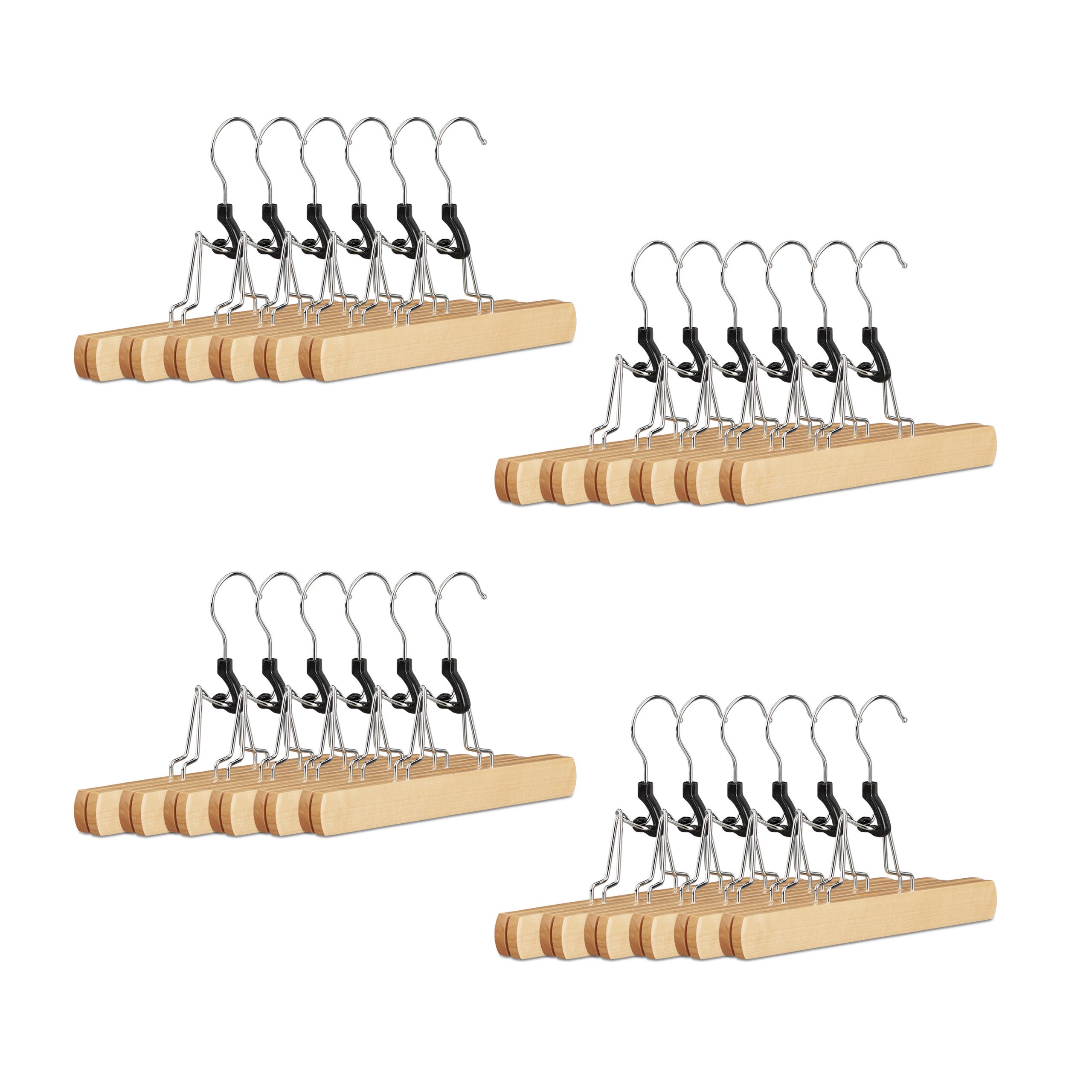 Cintre métal pour pantalons jupes avec 4 clips pinces-88500045
