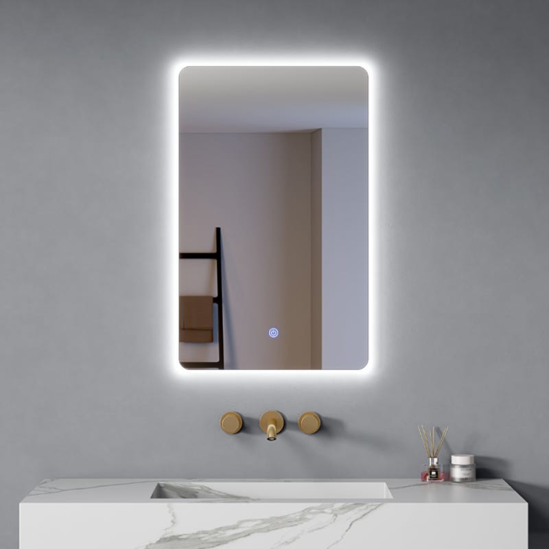 Keonjinn Specchio da bagno a LED con luci, 60 x 40 pollici, dimmerabile Keonjinn Specchio da bagno a LED con luci, 60 x 40 pollici, dimmerabile