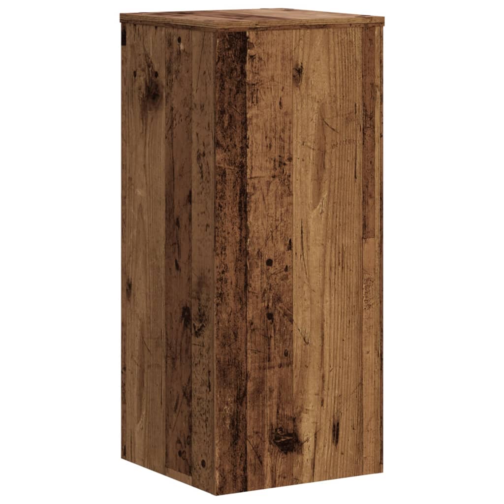 Supports pour plantes 2 pièces bois vieilli en panneau de bois - 3
