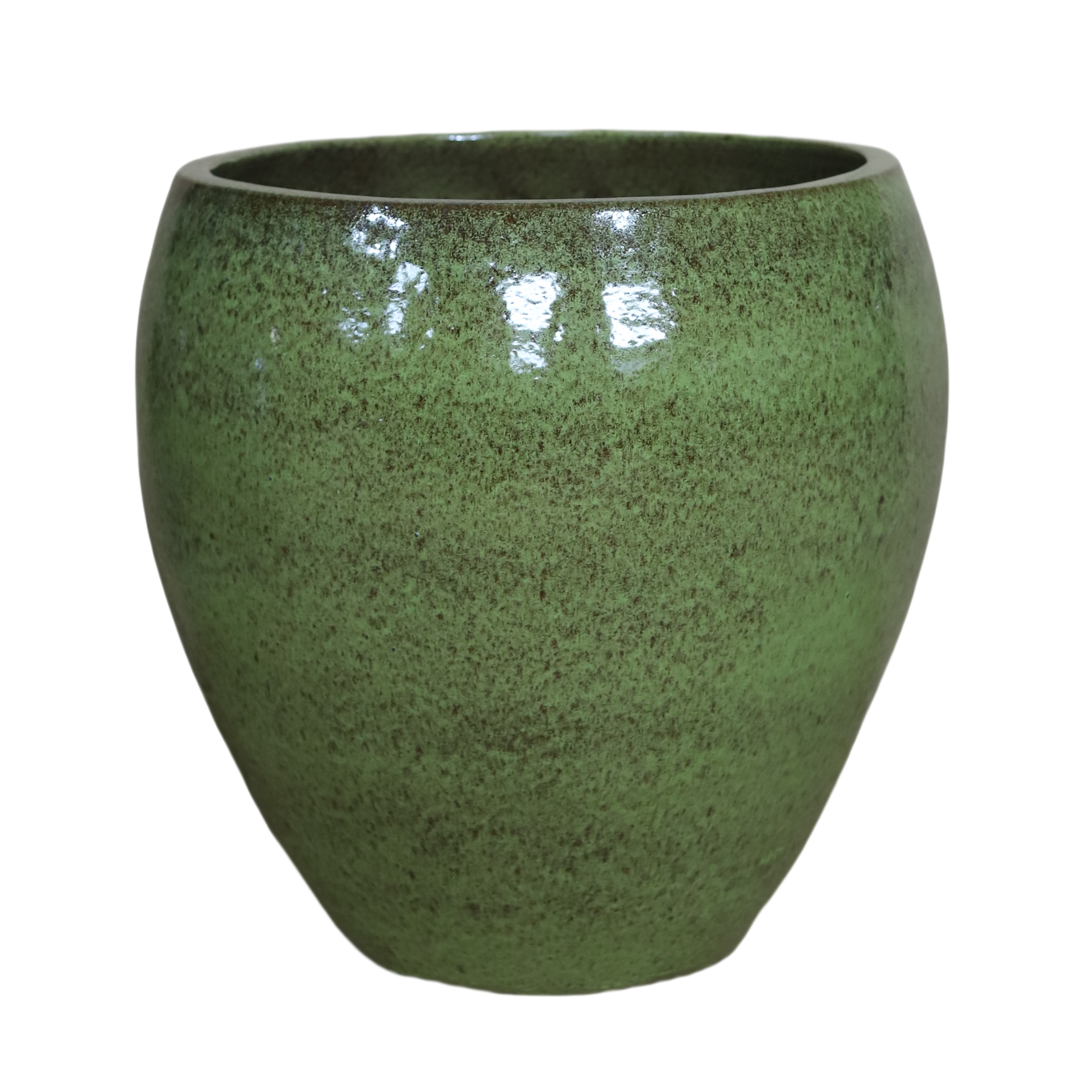 Pot grande taille d'extérieur LAFONTAINE 30x45cm vert lac, fait main en terre cuite émaillée, résistant au gel - 4
