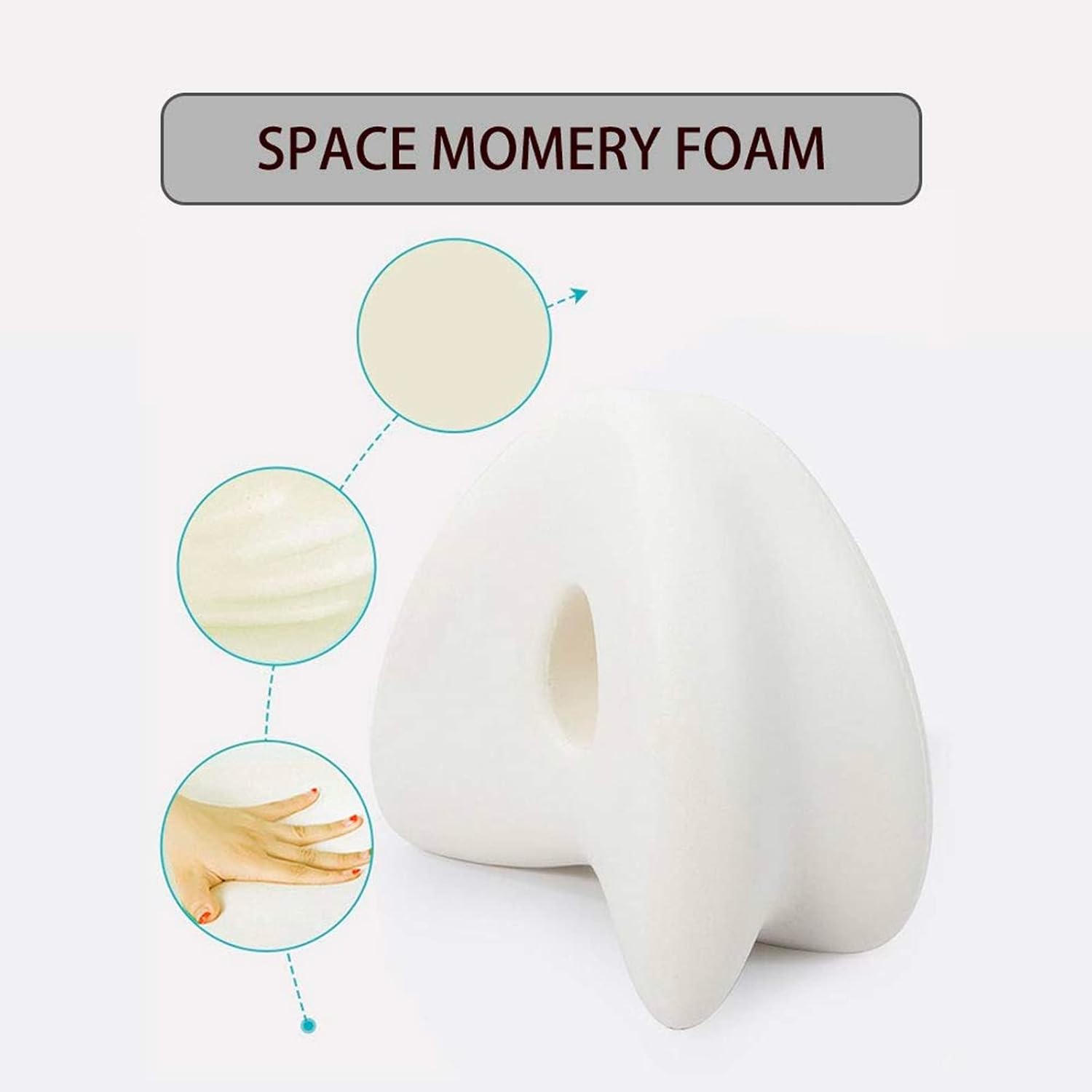 Coussins relève-jambes avec Mousse à Mémoire de Forme Homme Femmes Leg Pillow pour Dormeurs Latéraux, Soulagement de la Sciatique, Douleur aux Jambes - 5