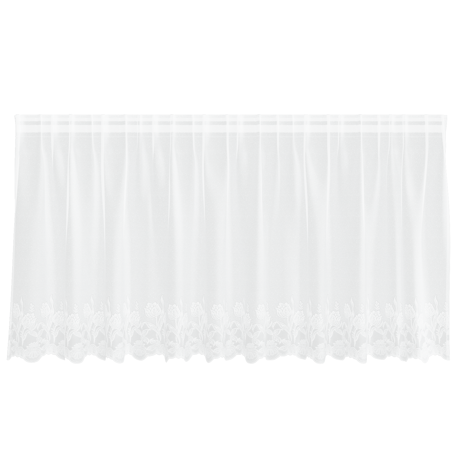 Firanka Koronkowa z zasłonami Biały 120 x 300 cm Poliester vidaXL - 2