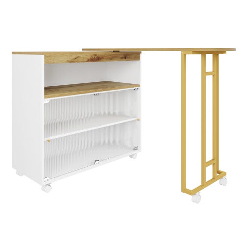 Table de bar extensible avec rangement – Table de bistrot moderne avec ...