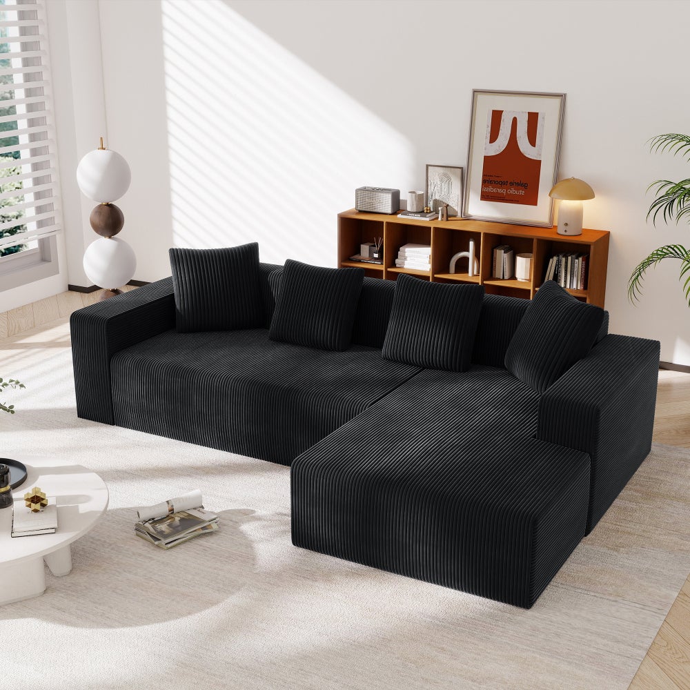 Sofa modułowa, łączona, głębokie siedzisko, kompaktowa, nie wymaga montażu