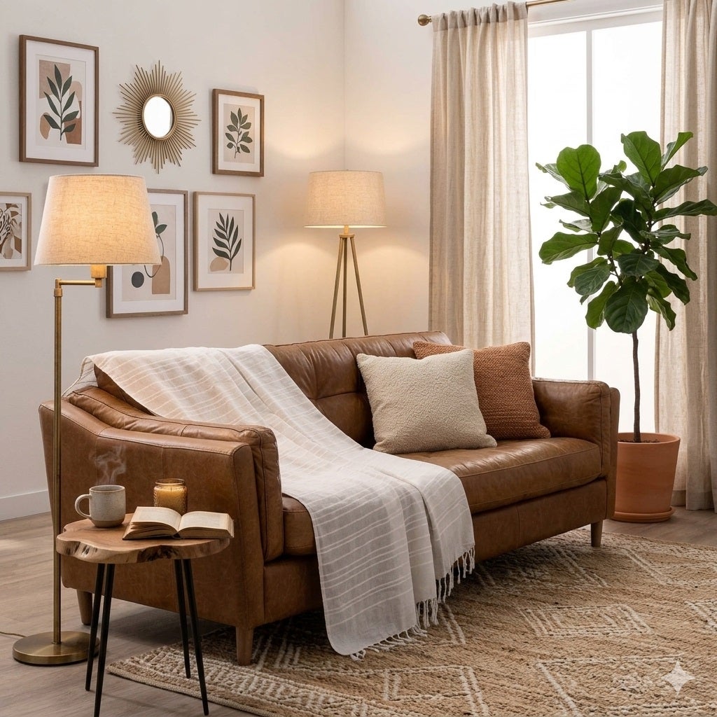 Plaid a franges 180 x 220 cm Lilia creme - 2