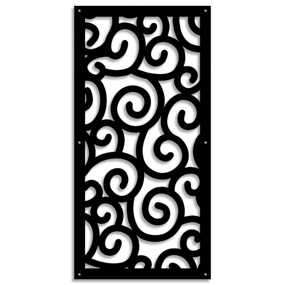 GHIRIGORI - Panel perforowany PCV - grubość 10 mm - Markiza przeciwsłoneczna o wymiarach 50x150 cm - Kolor czarny