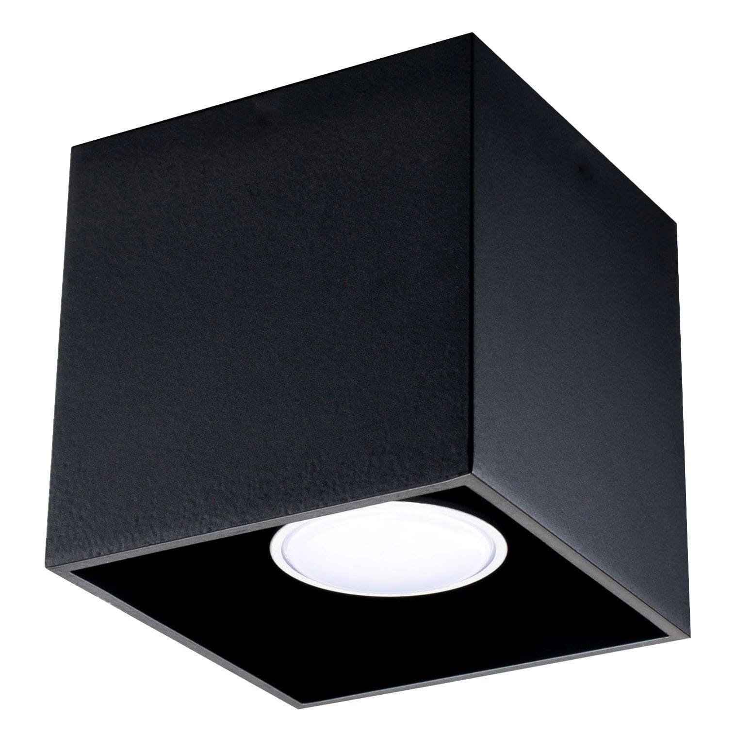 Reflektor sufitowy spot natynkowy Quad kwadratowy czarny 1xGU10x40W wym: 10 x 10 cm metal Sollux Lighting