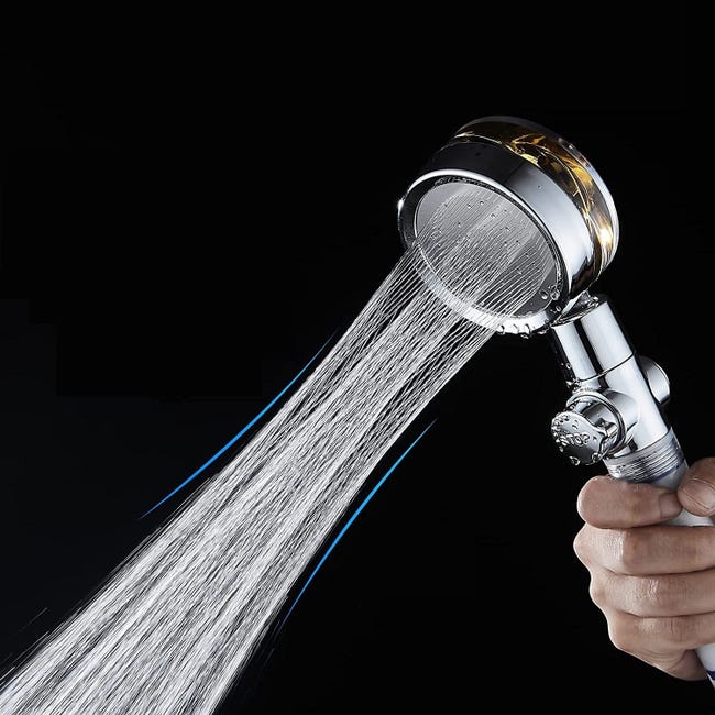 Soffione Doccia Con Elica Girevole A Risparmio Idrico E Interruttore Di - Foto 9