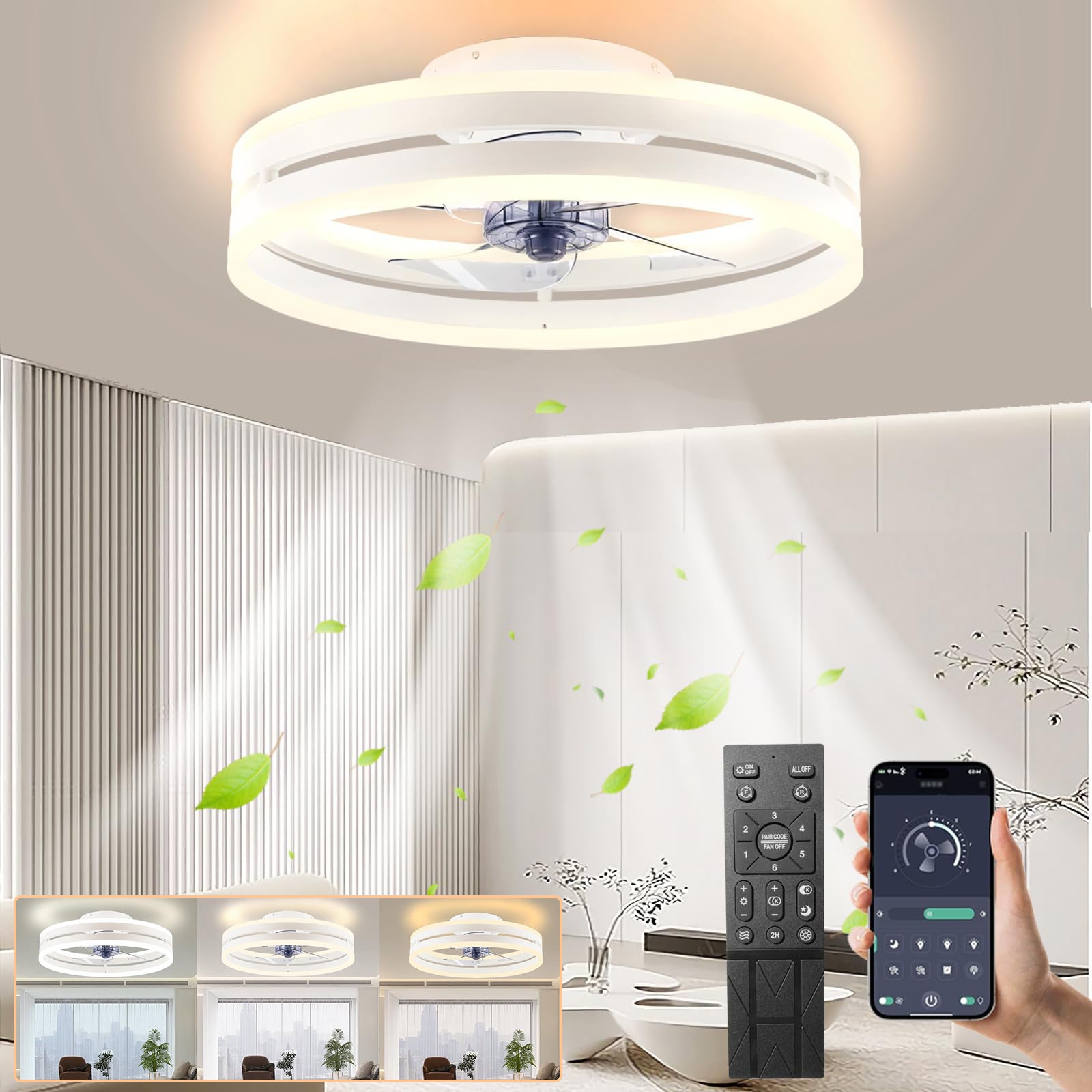 Ventilatore Da Soffitto Con Luce LED E Telecomando - 6 Velocità, Timer E App Per Casa - Foto 8