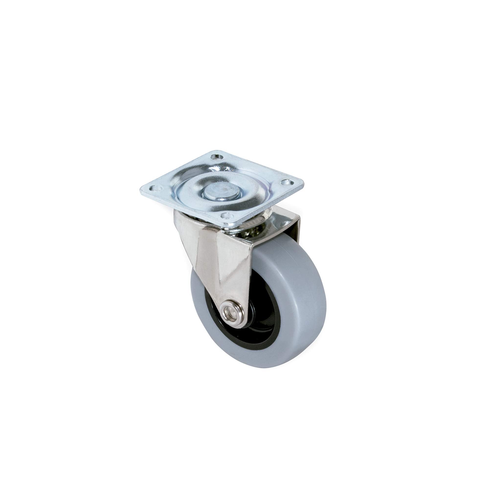 Emuca Lot de 4 roulettes Slip avec plétine de montage, diamètre 50mm, Acier et Plastique, Gris Plastique - 6