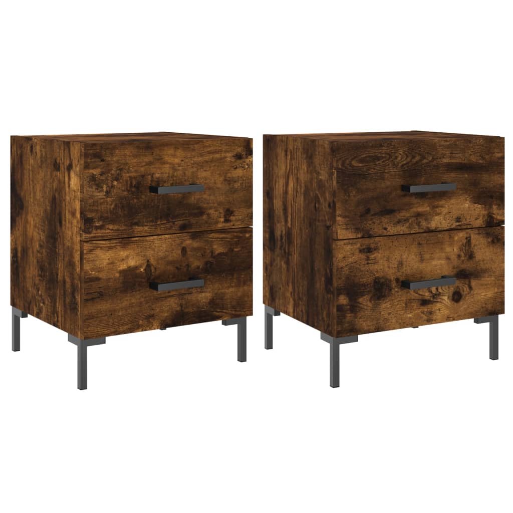 Maison Exclusive - Tables de chevet 2pcs chêne fumé 40x35x47,5cm bois d’ingénierie - 2